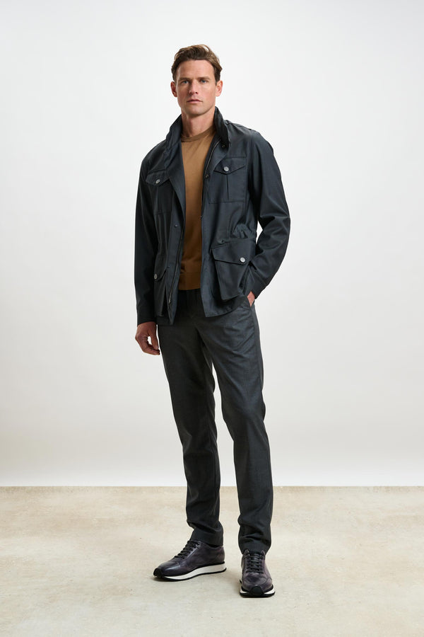 Scabal Dark Grey Dartmoor Tech Field Jacket