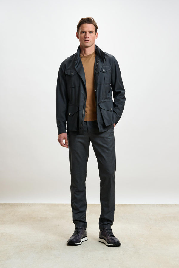 scabal Dark Grey Dartmoor Tech Field Jacket
