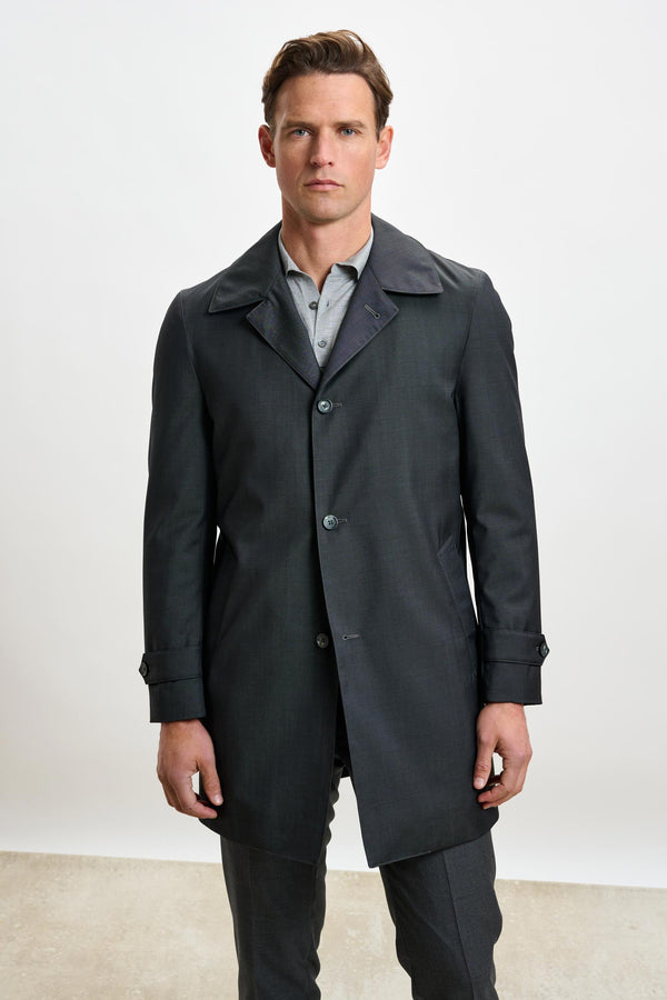 scabal Dark Grey Lomond Raincoat