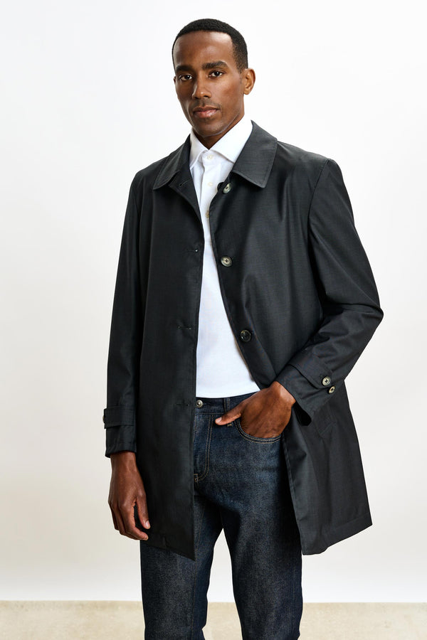 Scabal Dark Grey Lomond Reversible Raincoat