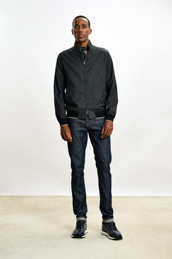 scabal Dark Grey Warwick Bomber Jacket