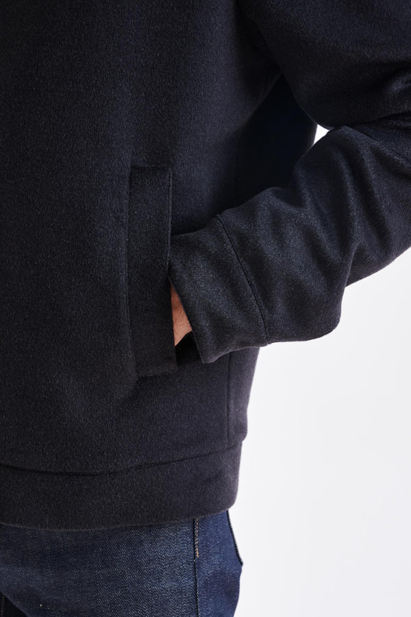 Scabal Dark Grey Wool Warwick Zeus Bomber Jacket