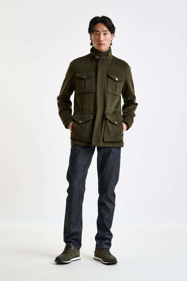 Scabal Green Wool Dartmoor Field Jacket Zeus