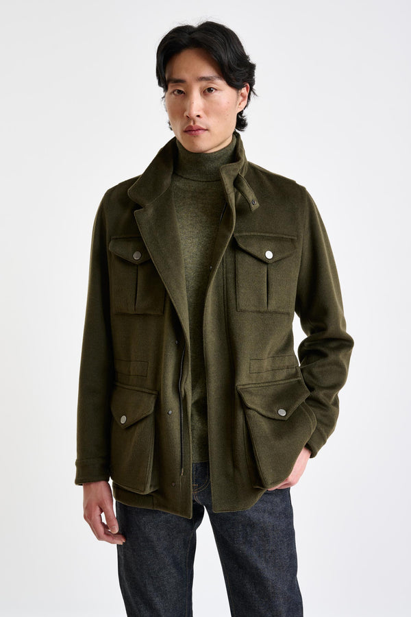 scabal Green Wool Dartmoor Field Jacket Zeus
