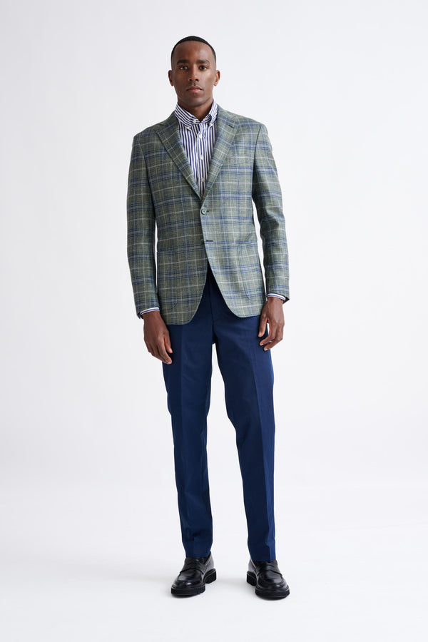 scabal Green Wool & Silk Kenton Jacket Amalfi Trend