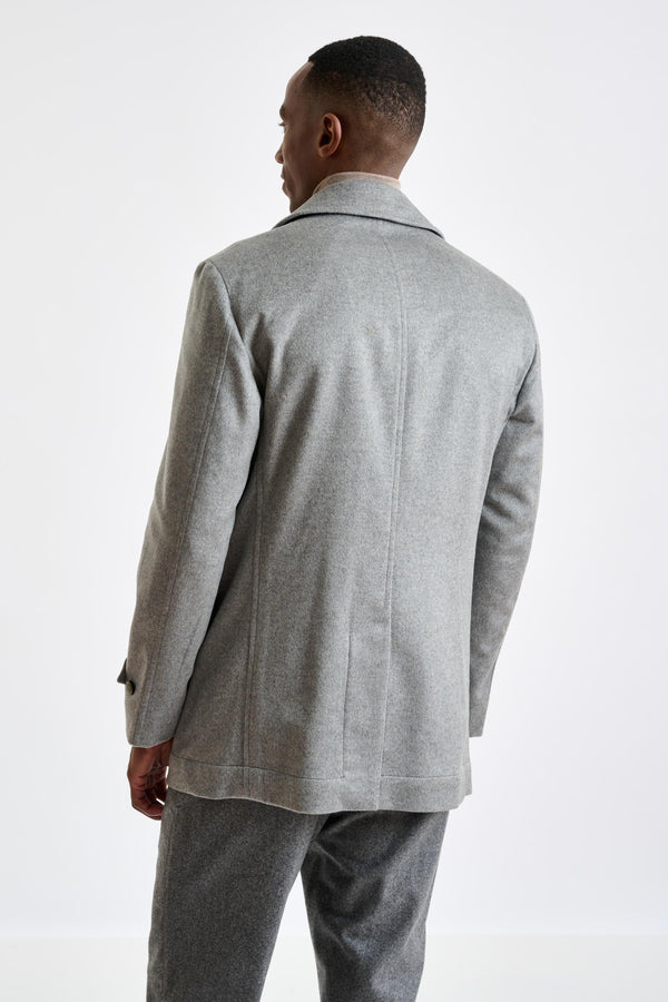 Scabal Grey 100% Cashmere Nelson Peacoat Zeus
