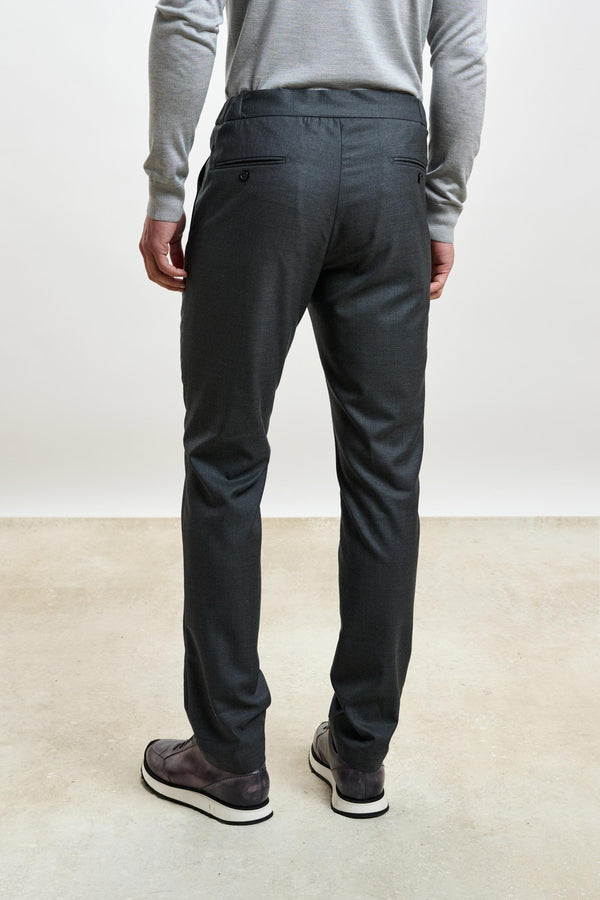 Scabal Grey Perth Drawstring Trousers Eton