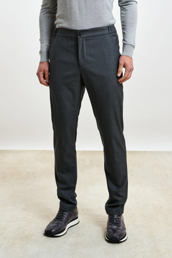 scabal Grey Perth Drawstring Trousers Eton