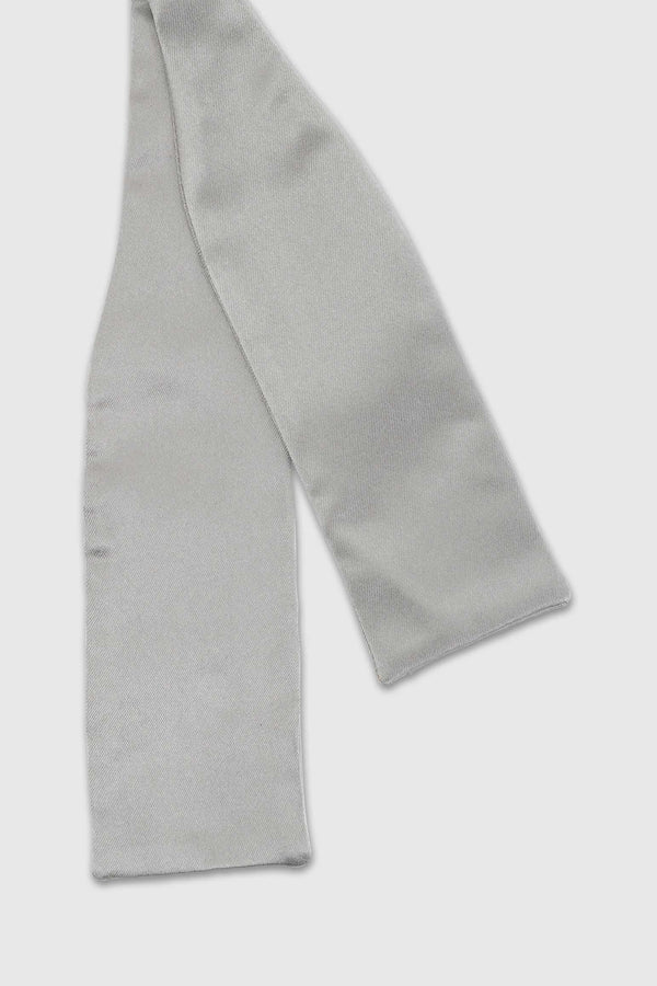 scabal Grey Silk Self-Tie Satin Bow Tie