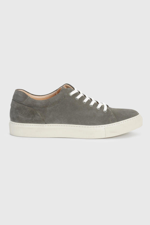 scabal Grey Suede Calfskin Trainer