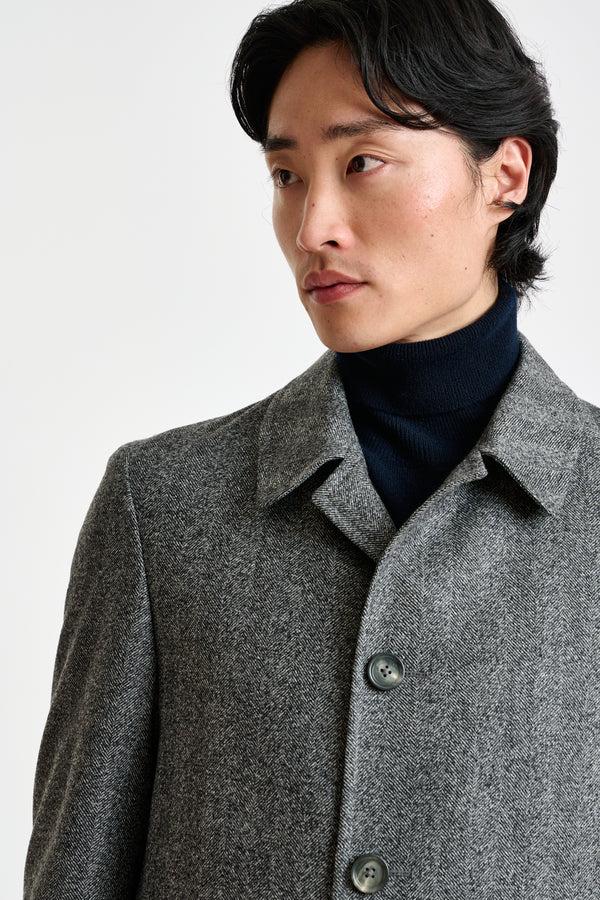 Scabal Grey Wool Leeds Coat Zeus
