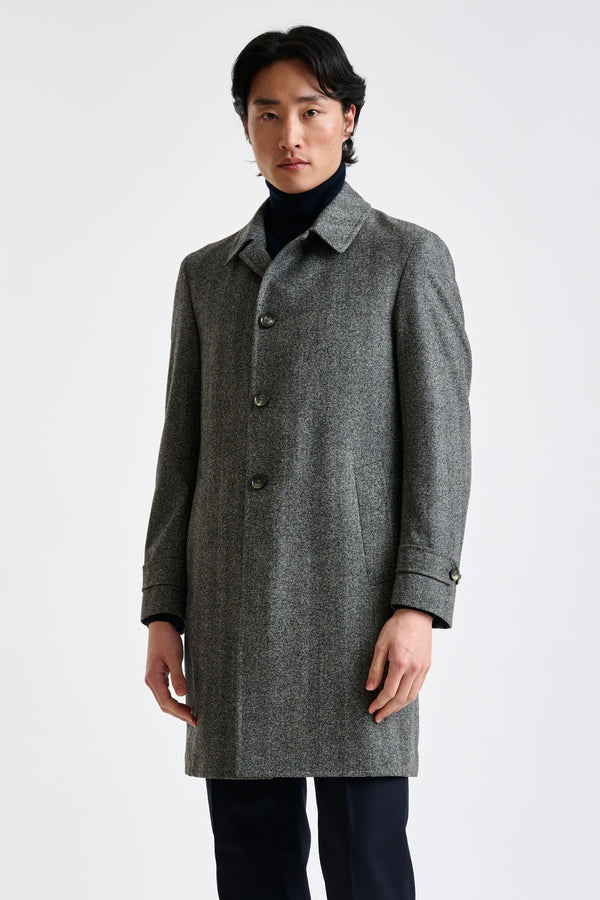 scabal Grey Wool Leeds Coat Zeus