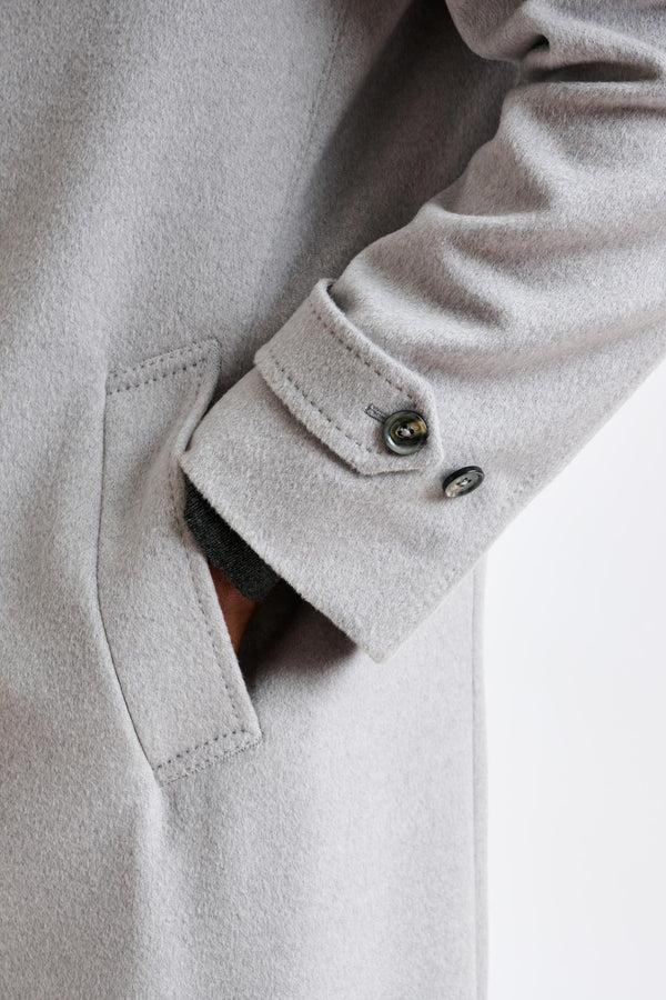 Scabal Grey Wool Sheffield Overcoat Zeus