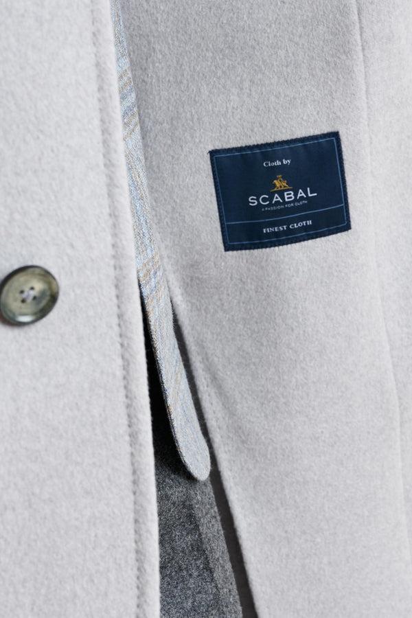 Scabal Grey Wool Sheffield Overcoat Zeus