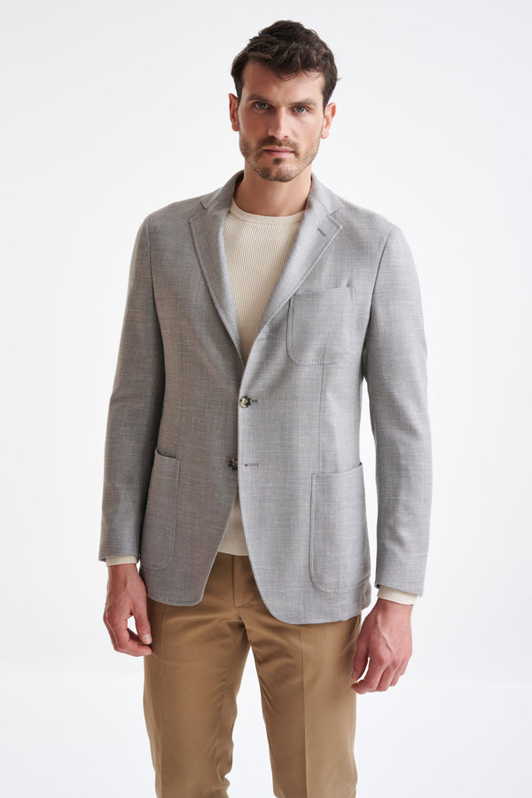 scabal Grey Wool & Silk Kenton Jacket Amalfi Trend