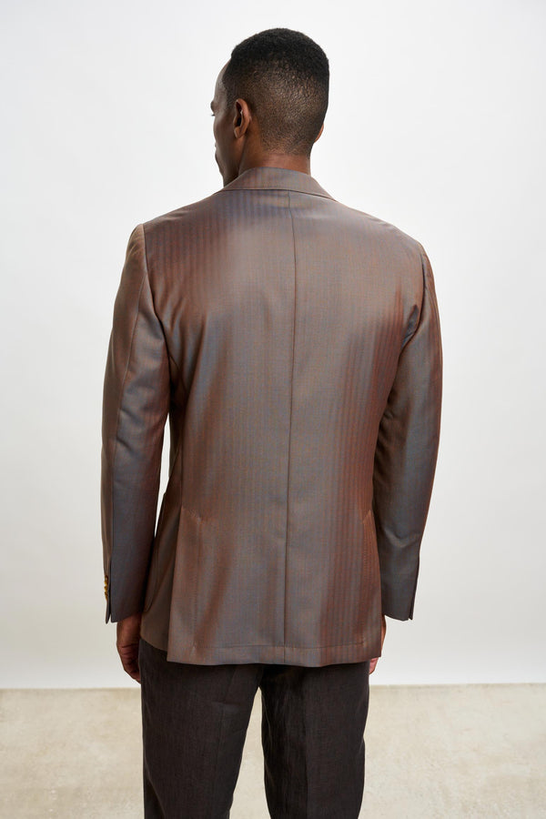 Scabal Herringbone Brown Soho Jacket Rhapsody