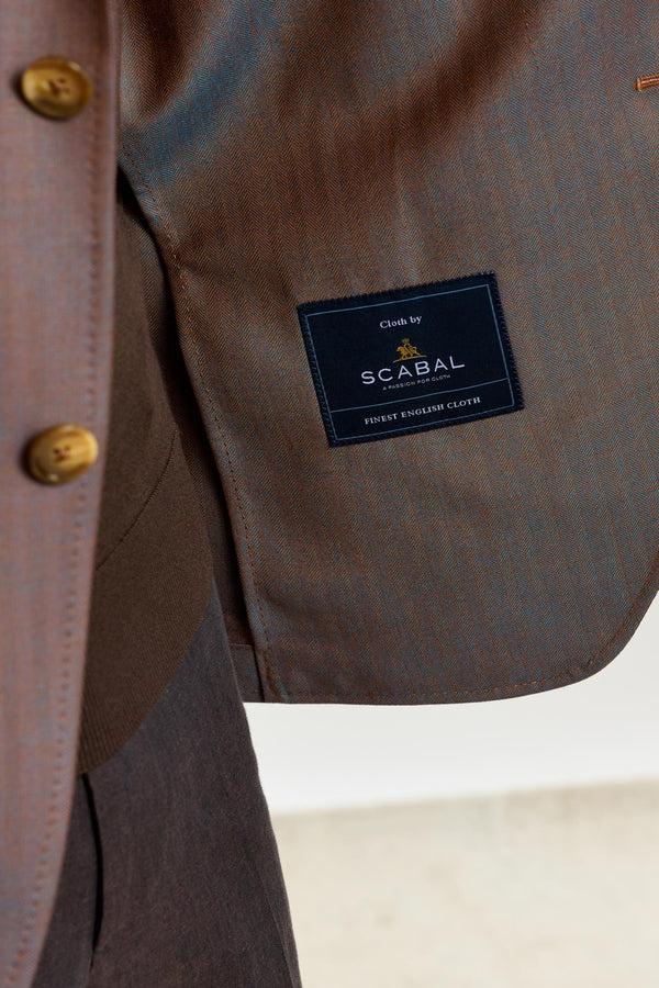Scabal Herringbone Brown Soho Jacket Rhapsody