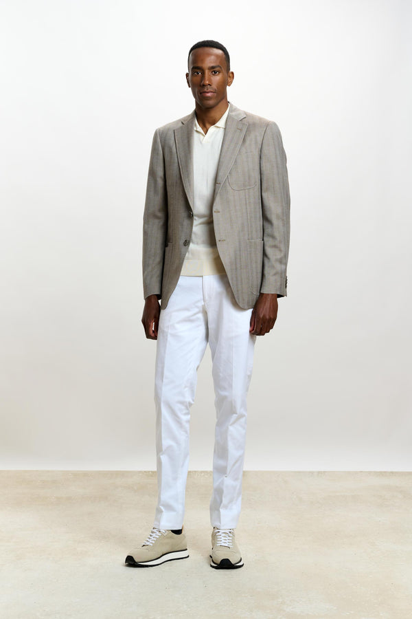 Scabal Herringbone Grey Soho Jacket Rhapsody