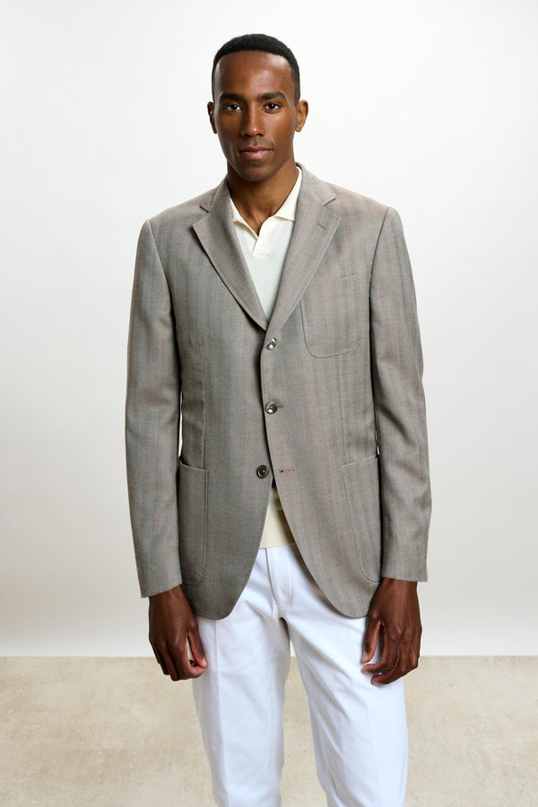 scabal Herringbone Grey Soho Jacket Rhapsody