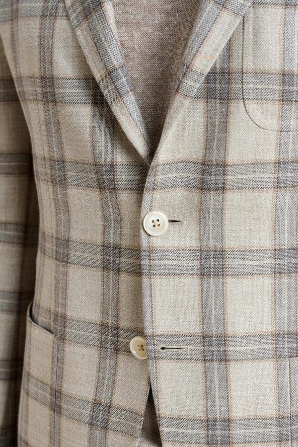 Scabal Light Beige Check Kenton Jacket Taormina