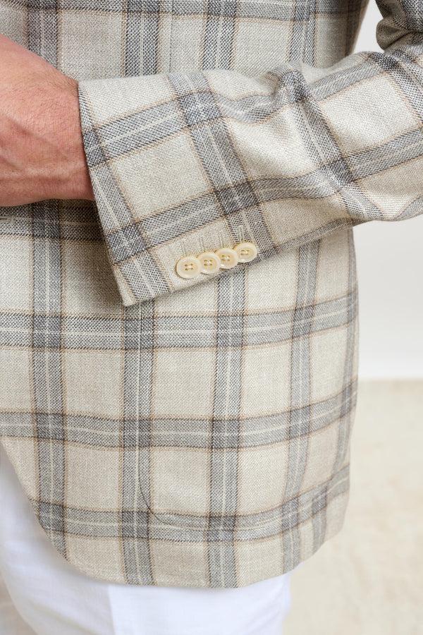Scabal Light Beige Check Kenton Jacket Taormina