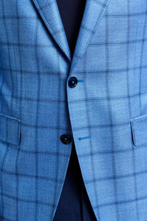 Scabal Light Blue Check Soho Jacket Taormina