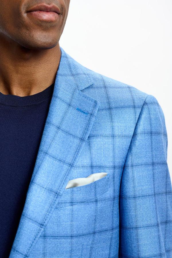 Scabal Light Blue Check Soho Jacket Taormina