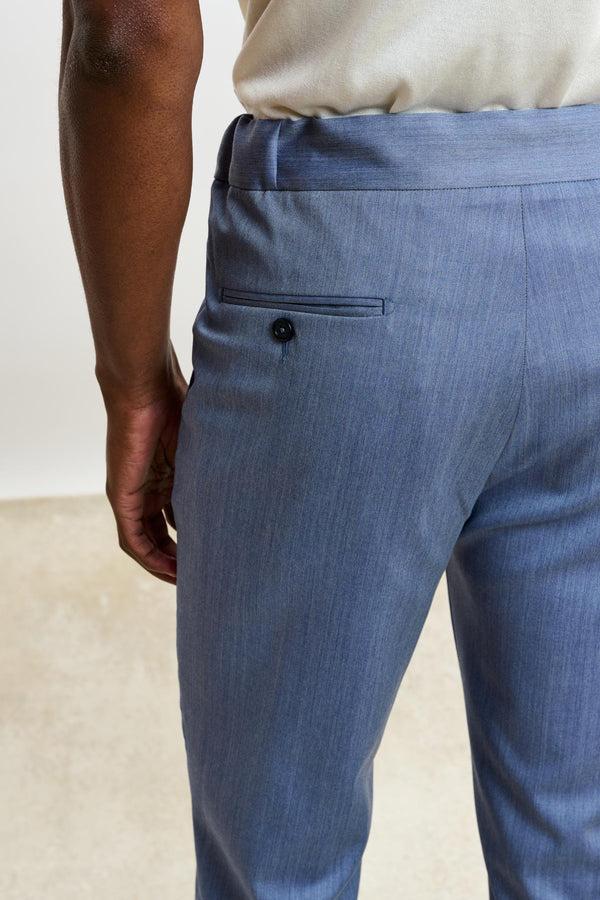 Scabal Light Blue Perth Drawstring Trousers Image