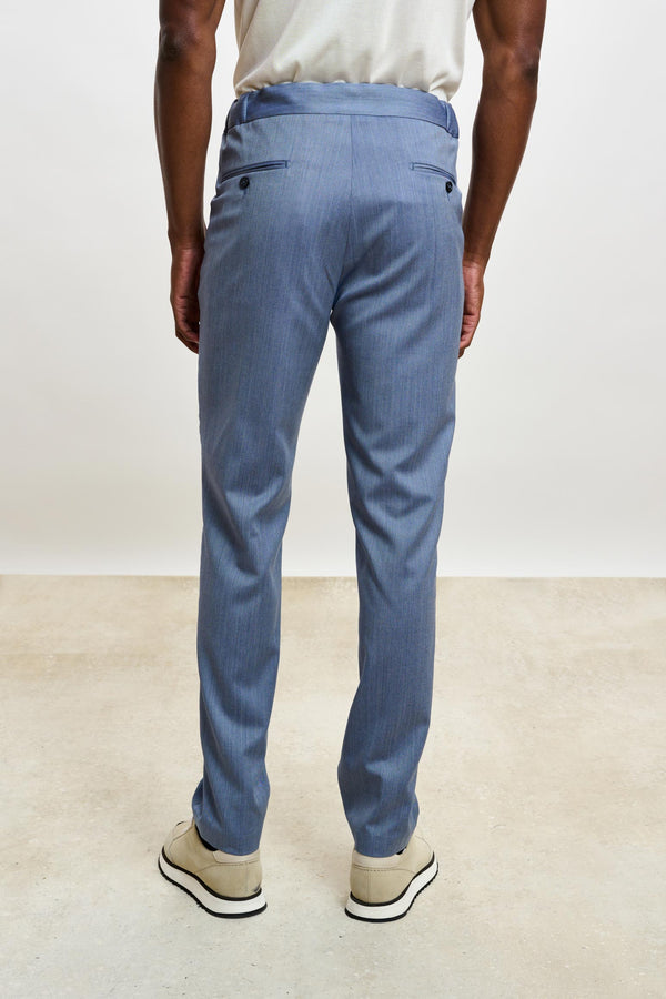 Scabal Light Blue Perth Drawstring Trousers Image