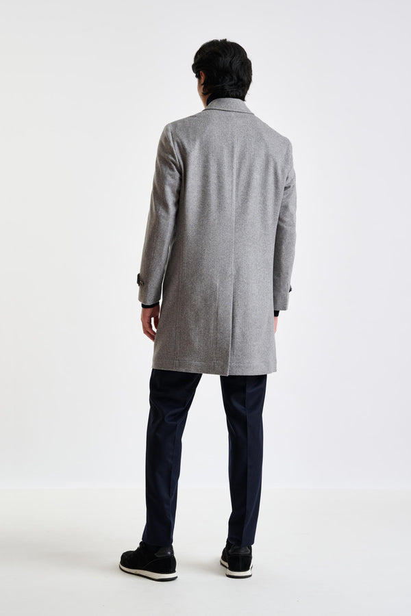 Scabal Light Grey 100% Cashmere Leeds Coat Zeus