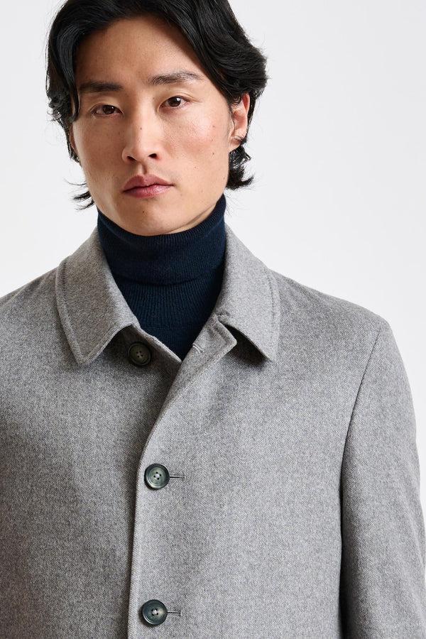 Scabal Light Grey 100% Cashmere Leeds Coat Zeus