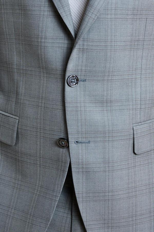 Scabal Light Grey Check Soho Suit Sleek