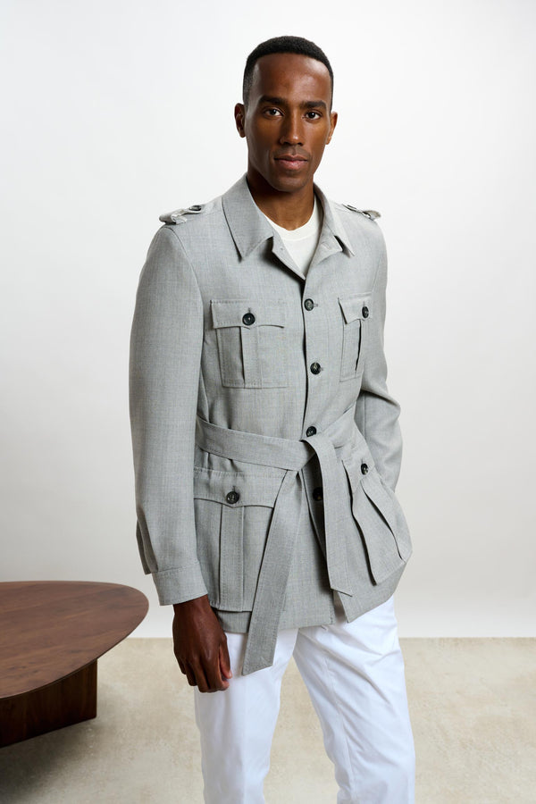 scabal Light Grey Exmoor Safari Jacket