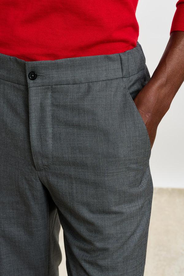 Scabal Light Grey Perth Drawstring Trousers Eton