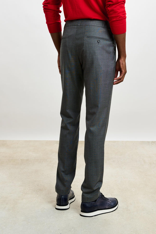 Scabal Light Grey Perth Drawstring Trousers Eton