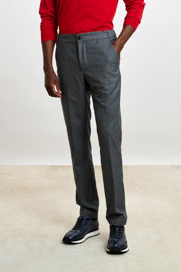 scabal Light Grey Perth Drawstring Trousers Eton