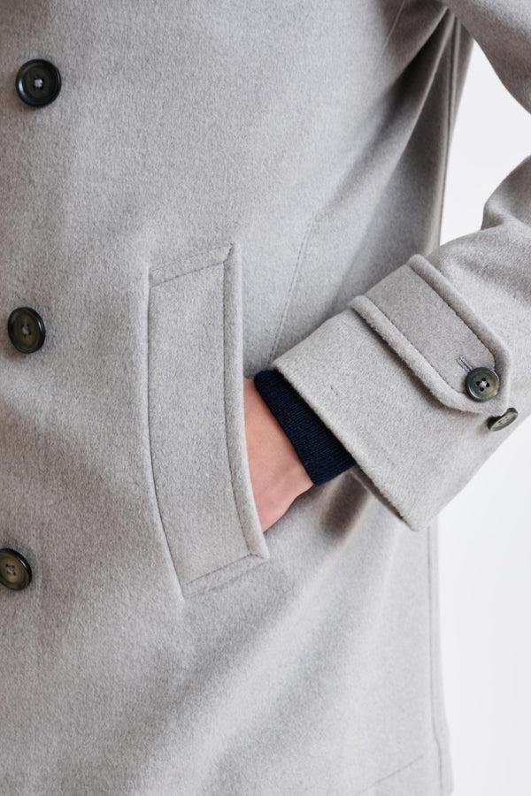 Scabal Light Grey Wool Nelson Peacoat Zeus