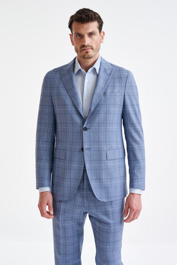scabal Mid-Blue 100% Wool Kenton Jacket Lifestyle