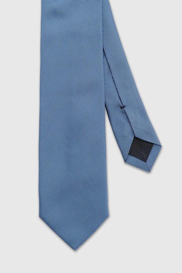 scabal Mid Blue Handmade Silk Birdseye Weave Tie