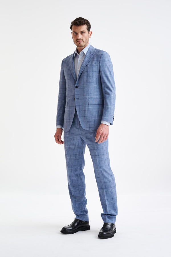 scabal Mid-Blue Wool Kenton Suit Lifestyle