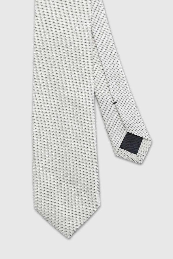 scabal Mid Grey Handmade Silk Micro Jacquard Tie