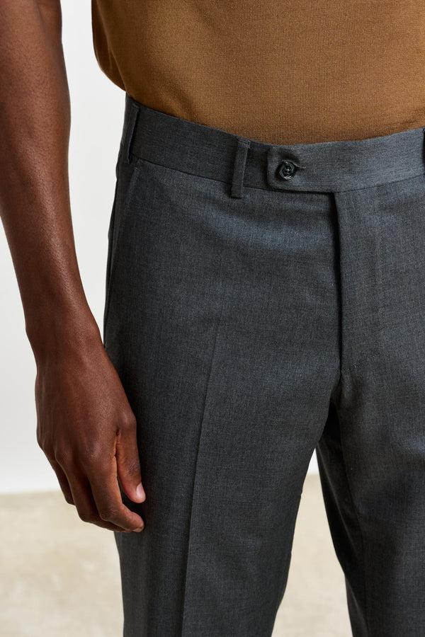 Scabal Mid Grey Melange Farley Trousers New Deluxe