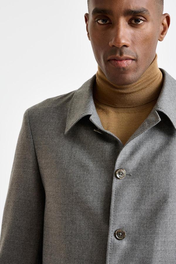 Scabal Mid-Grey Wool Chelsea Shirt Jacket Harmony