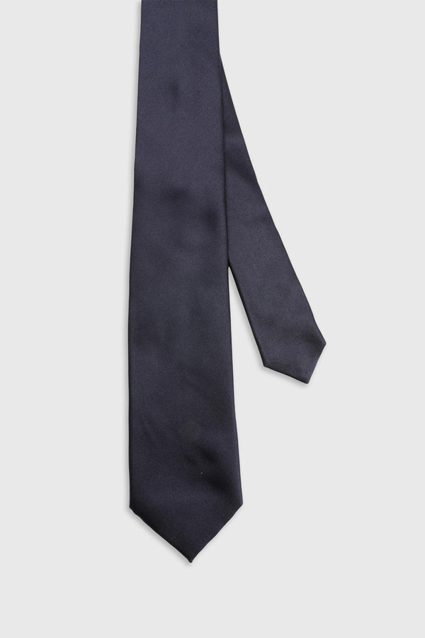 scabal Midnight Blue Silk Satin 7 Fold Tie