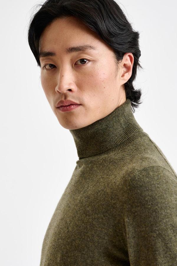 Scabal Moss Wool & Cashmere Drumberg Rollneck Knit