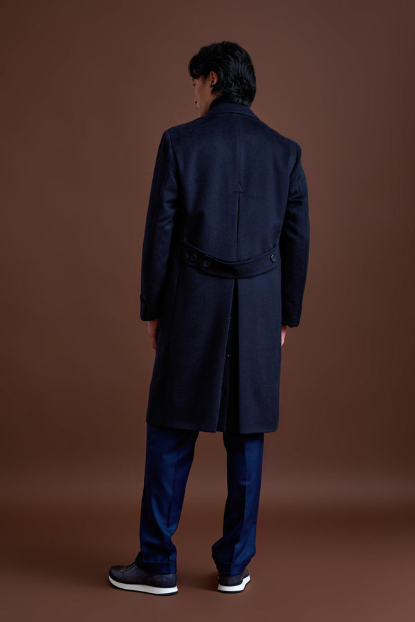 Scabal Navy 100% Cashmere Guildford Overcoat Zeus