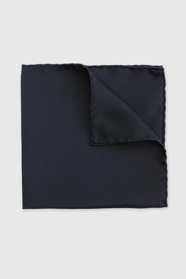 scabal Navy 100% Silk Handmade Pocket Square