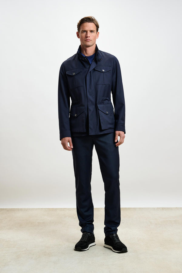 Scabal Navy Dartmoor Tech Field Jacket