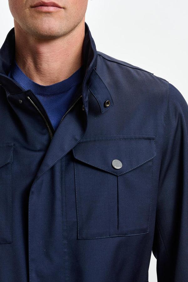 Scabal Navy Dartmoor Tech Field Jacket