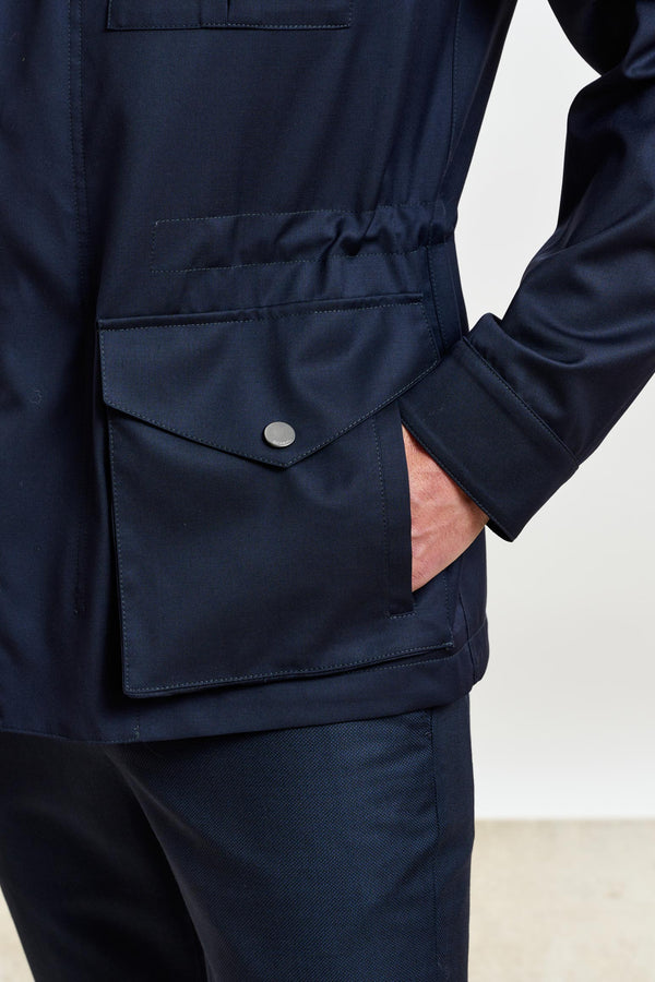 Scabal Navy Dartmoor Tech Field Jacket